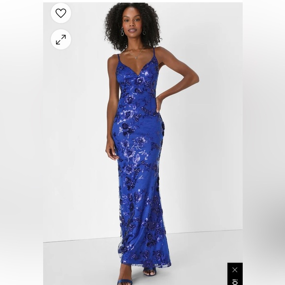 Lulus Sequined Royal Blue Mermaid Dress - Picture 4 of 10